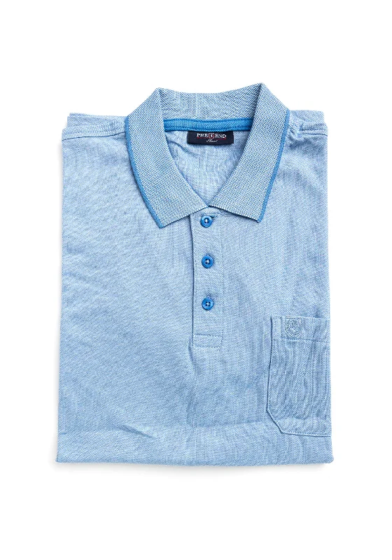 Linen polo shirtPre End Tony Polo Shirt, Marine Sky