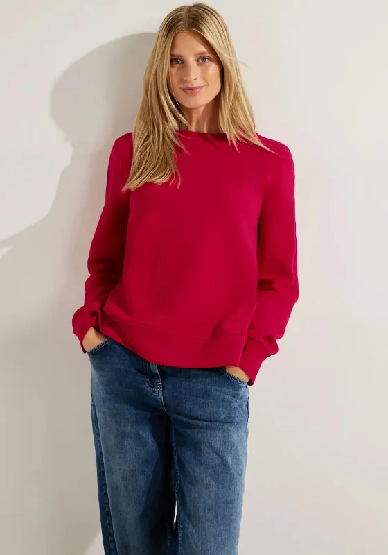 Cecil Basic Crew Neck Sweatshirt, Casual RedCrewnecktraditions