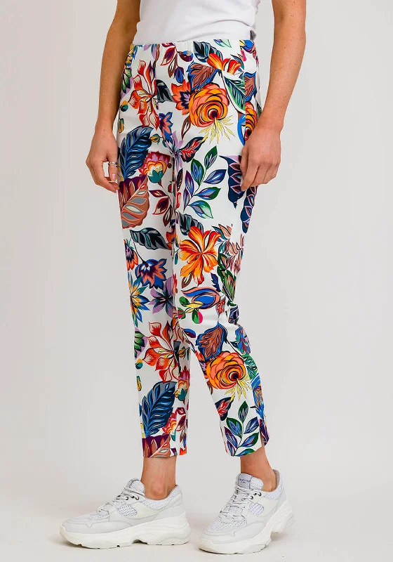 Robell Rose 09 Wild Flower Cropped Trousers, White MultiCroptopartisan