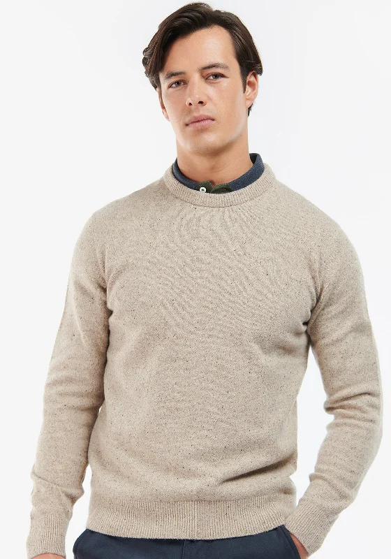 Barbour Men’s Tisbury Crew Neck Jumper, StoneCrewnecknostalgia