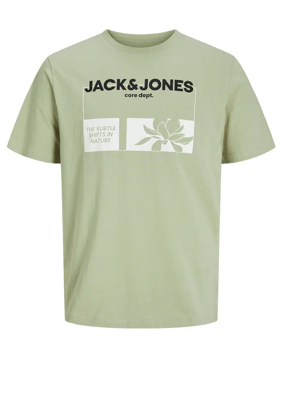 Jack & Jones Text Crew Neck T-Shirt, Desert SageCrewneckcloud