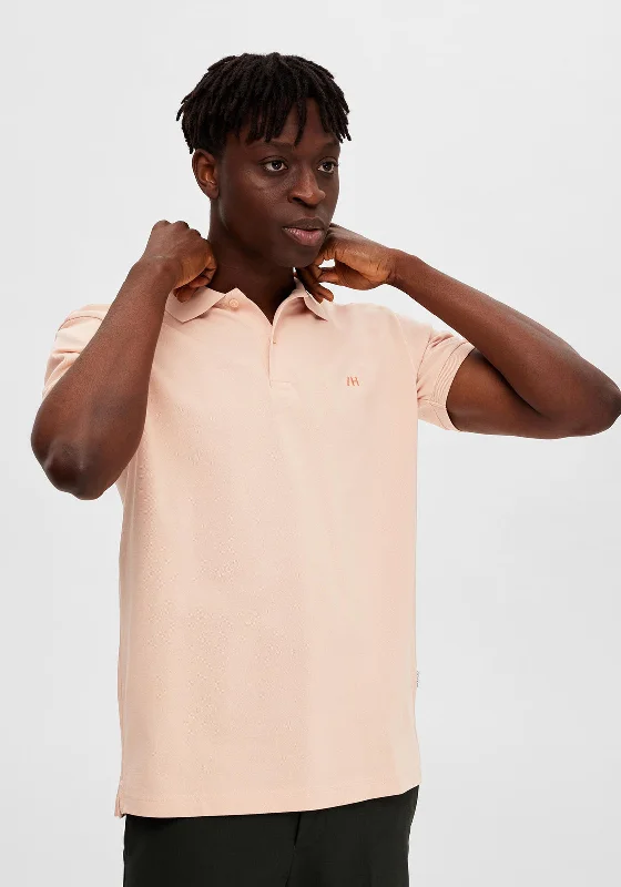 Patched polo shirtSelected Homme Dante Polo Shirt, Pink Sand