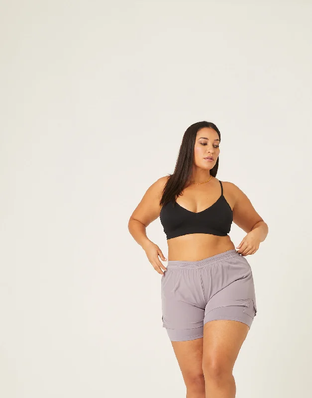 Plus size women's V-neck topsPlus Size Lined Athletic Shorts