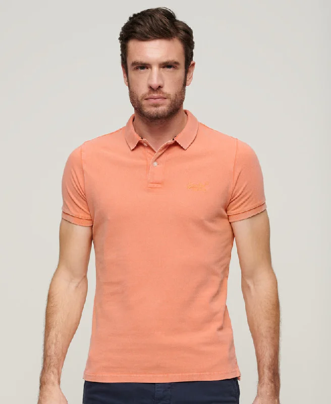 Minimalist polo shirtOrganic Cotton Vintage Destroy Polo Shirt | Sunburst Coral