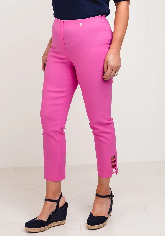 Robell Lena Slim Fit Stretch Cropped Trousers, PinkCroptopnostalgia