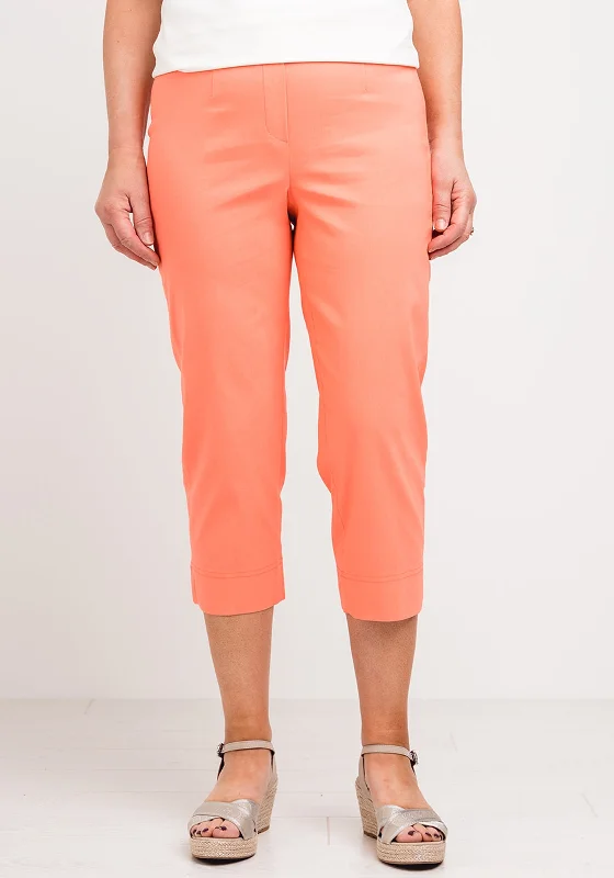 Robell Marie 07 Stretch Crop Trousers, Coral OrangeCroptopsoft