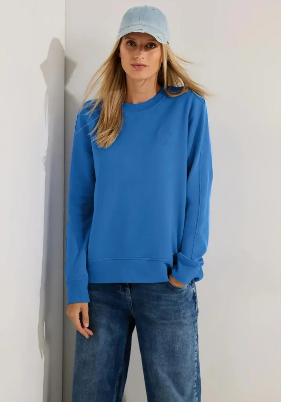 Cecil Basic Crew Neck Sweatshirt, Dynamic BlueCrewneckhistory