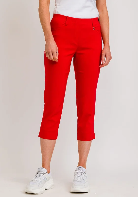 Robell Lexi 07 Slim Fit Cropped Trousers, RedCroptopfinish