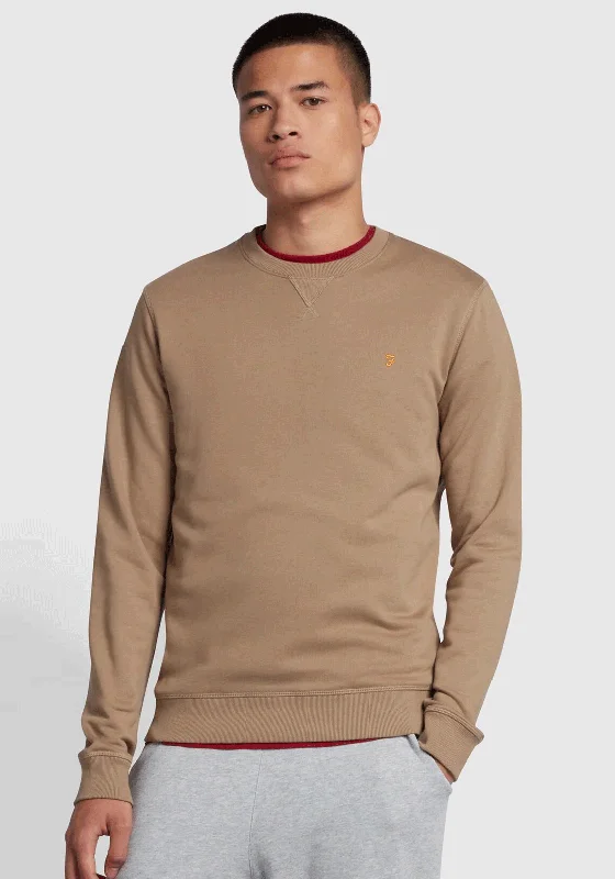 Farah Tim Crew Neck Sweatshirt, BeigeCrewnecklifestyle