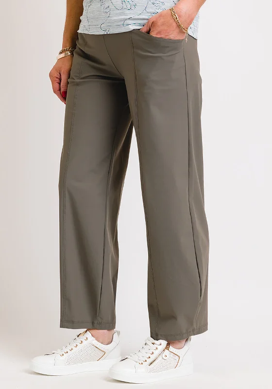 Naya Wide Leg Cropped Elasticated Trousers, GreenCroptopcrypto