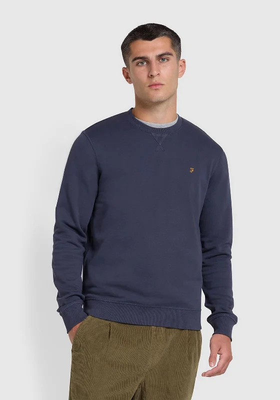 Farah Tim Crew Neck Sweatshirt, Liquorice BlueCrewneckcollar