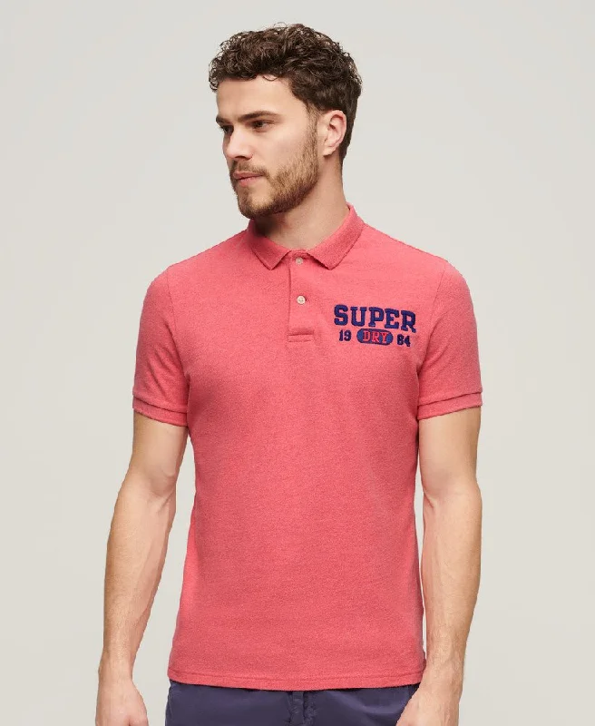 Monochrome polo shirtApplique Classic Fit Polo | Punch Pink Marle