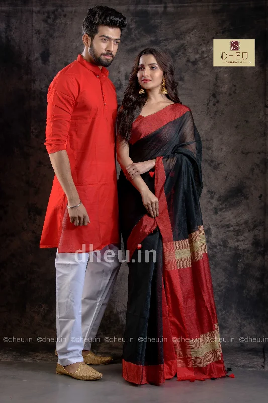 Raam Leela-Handloom Saree-Kurta Couple Set