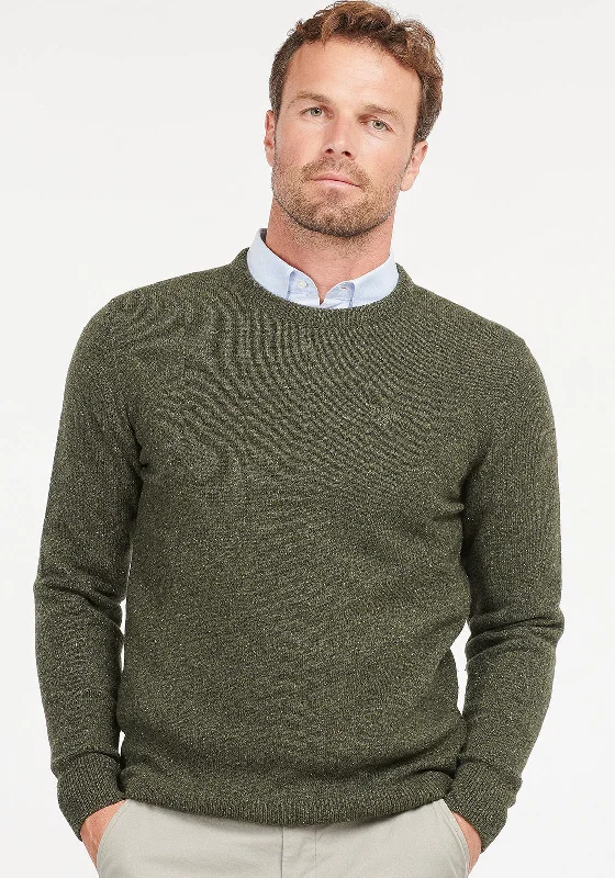 Barbour Men’s Tisbury Crew Neck Jumper, Dark SeaweedCrewneckmemory