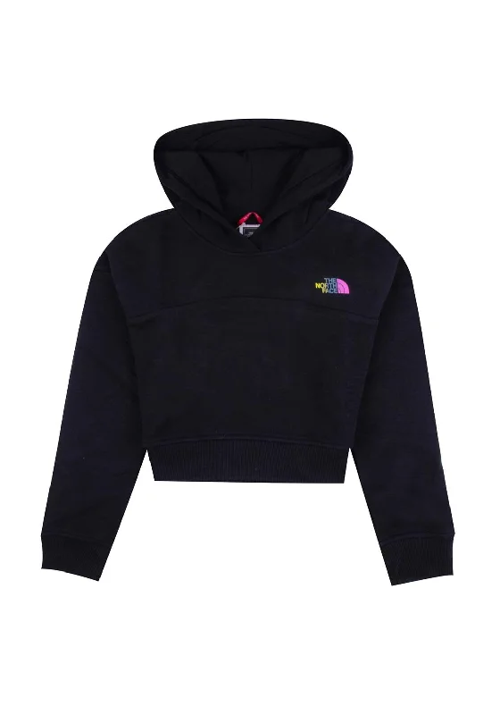 The North Face Girls Drew Peak Cropped Hoodie, Black MultiCroptopdata