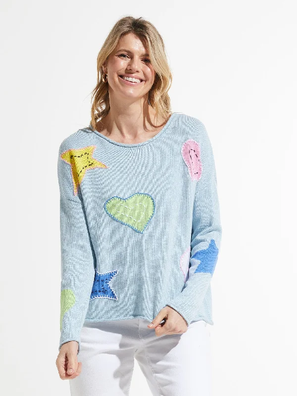 Blue Star SweaterAcrylic Knit Tops