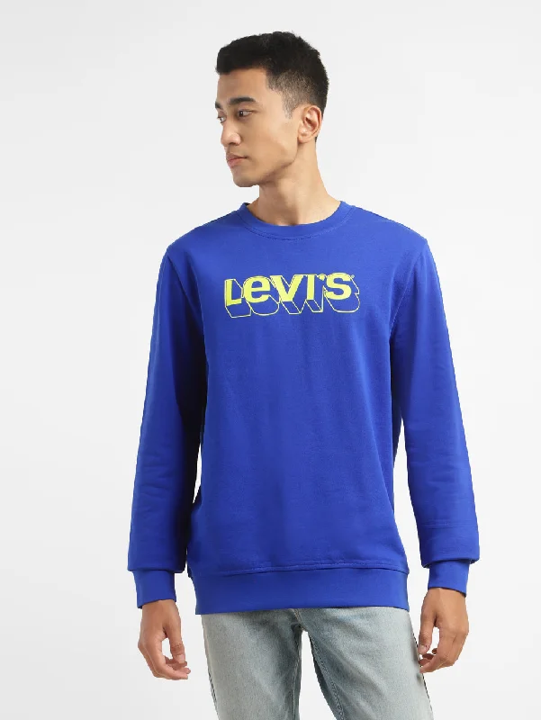 Men's Brand Logo Blue Crew Neck SweatshirtCrewneckblockchain