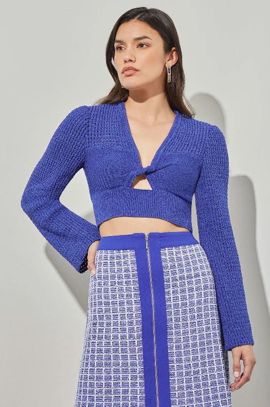 Modern Fit Crop Top - Twist Front Open KnitCroptopvibe