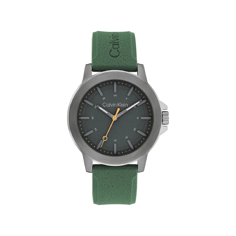 Calvin Klein Men’s Reset Watch, Gunmetal Grey & Green