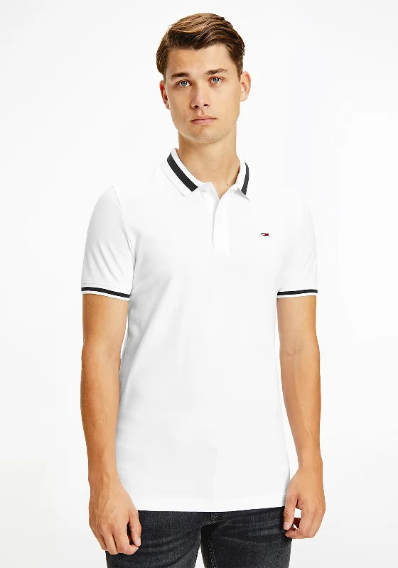 Logo polo shirtTommy Jeans Tipped Stretch Polo Shirt, White