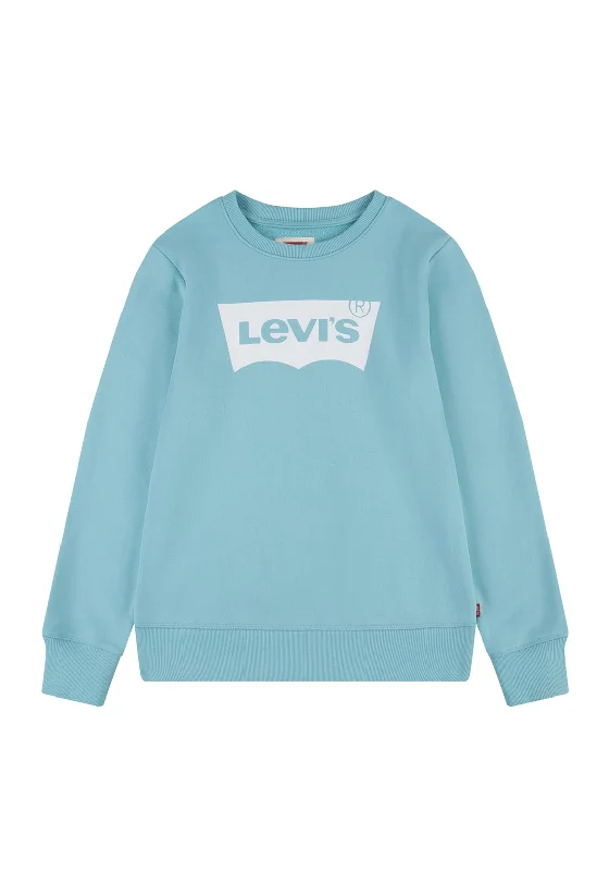 Levi’s Baby Boy Batwing Crewneck, Pastel TurquoiseCrewnecksweater