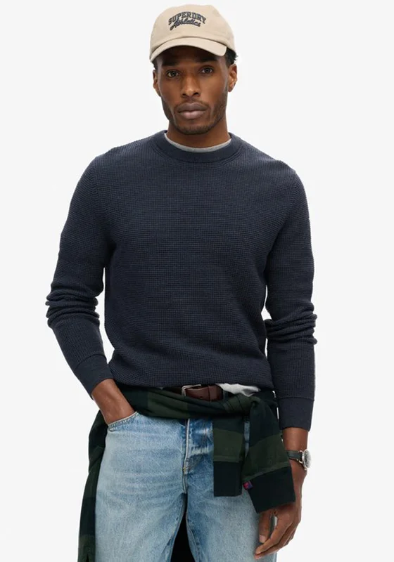 Superdry Textured Crew Neck Jumper, Eclipse NavyCrewneckoutfit