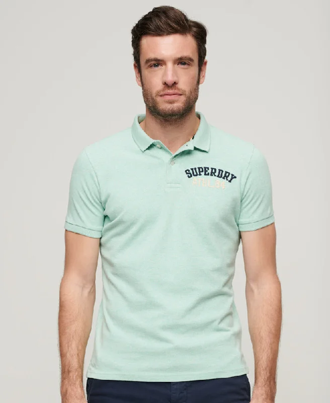 Metallic polo shirtApplique Classic Fit Polo | Light Mint Green Marle