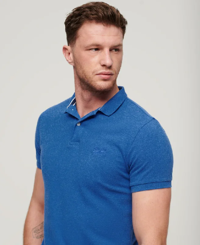 Mandarin collar polo shirtClassic Pique Polo Shirt | Varsity Blue Marle