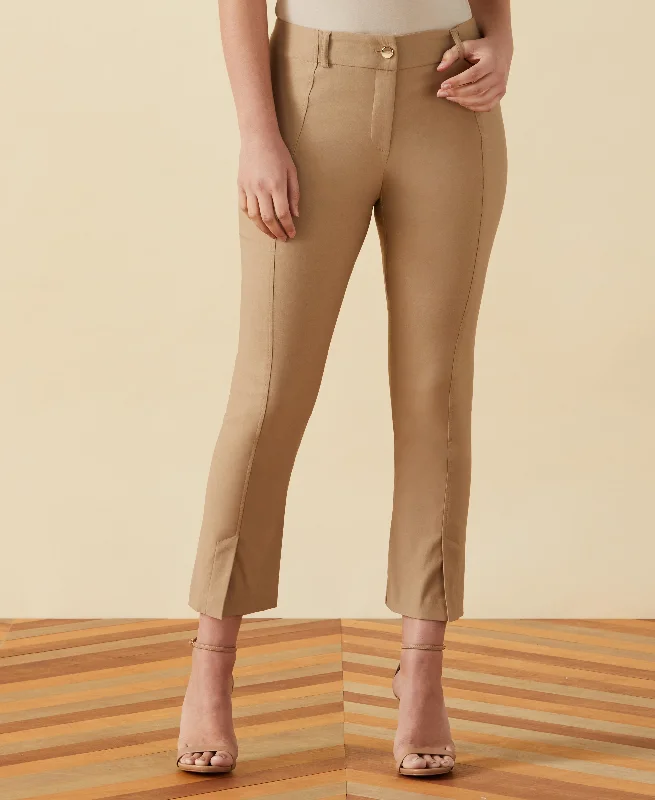 Petite Classic Fit Seamed Straight Leg Crop Pant with VentsCroptoppattern