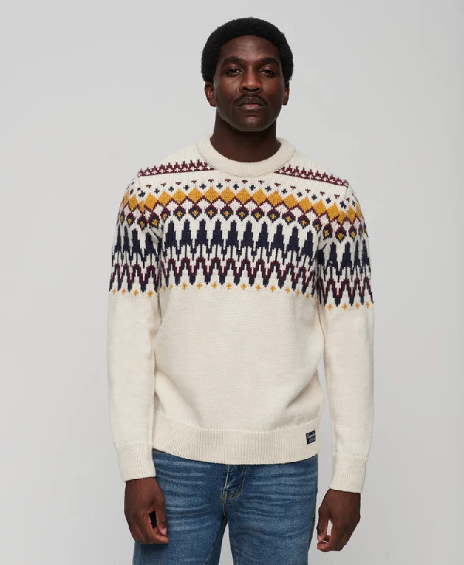 Fairisle Knit Crew Jumper | Ecru MultiCrewneckbrand