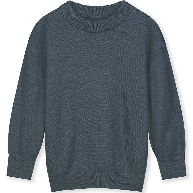 Knitted Jumper in Blue Grey by Gray LabelThermal Knit Tops