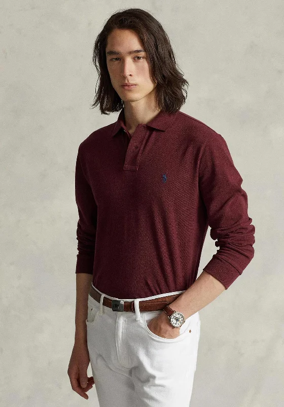 Budget polo shirtRalph Lauren Slim Fit Long Sleeve Polo Shirt, Dark Red