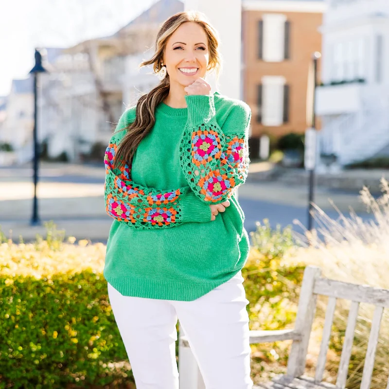 Queen of Peace Sweater, Kelly GreenAngora Knit Tops