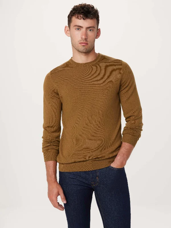 The Merino Crewneck Sweater in CaramelCrewneckapp