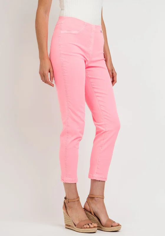 Robell Bella 09 Slim Fit Crop Jeans, Neon PinkCroptopdye