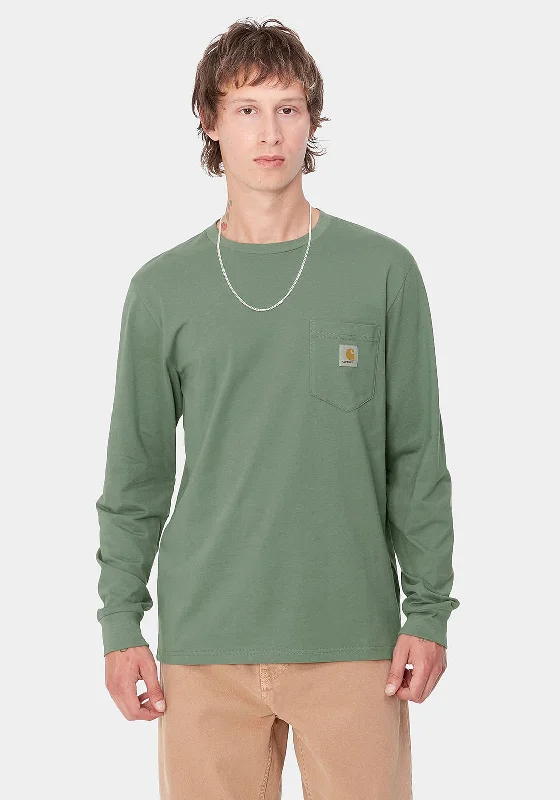 Carhartt WIP Pocket Crew Neck Long Sleeve T-Shirt, Duck GreenCrewneckunity