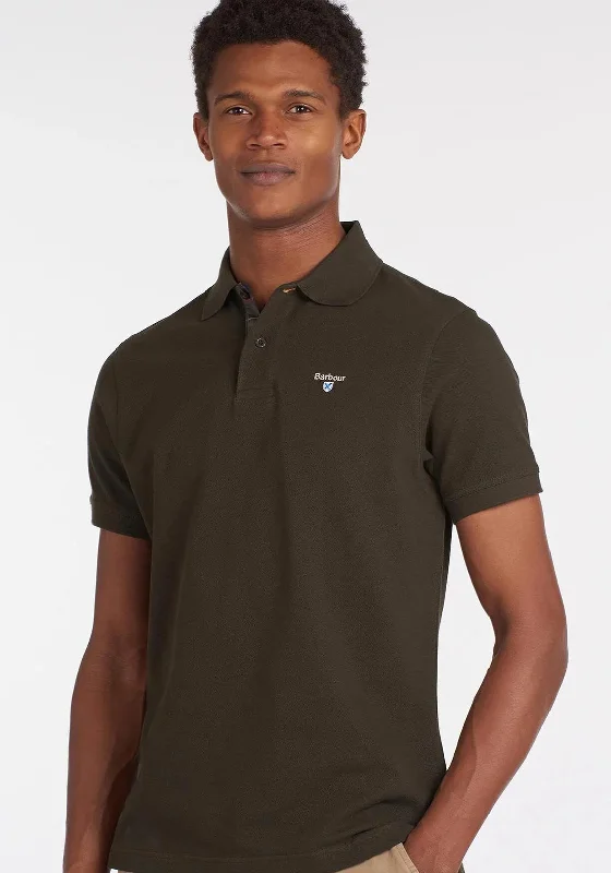 Work polo shirtBarbour Mens Tartan Contrast Pique Polo Shirt, Forest Green