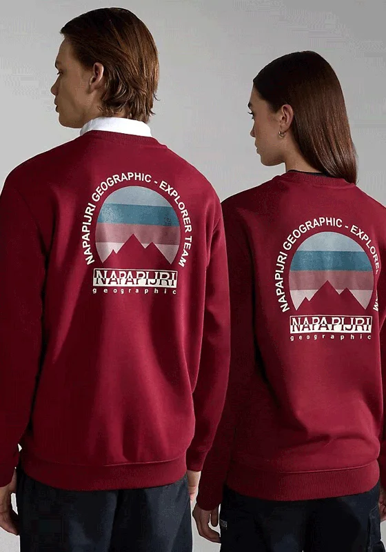 Napapijri Telemark Back Graphic Crew Neck Sweatshirt, BordeauxCrewneckcollector