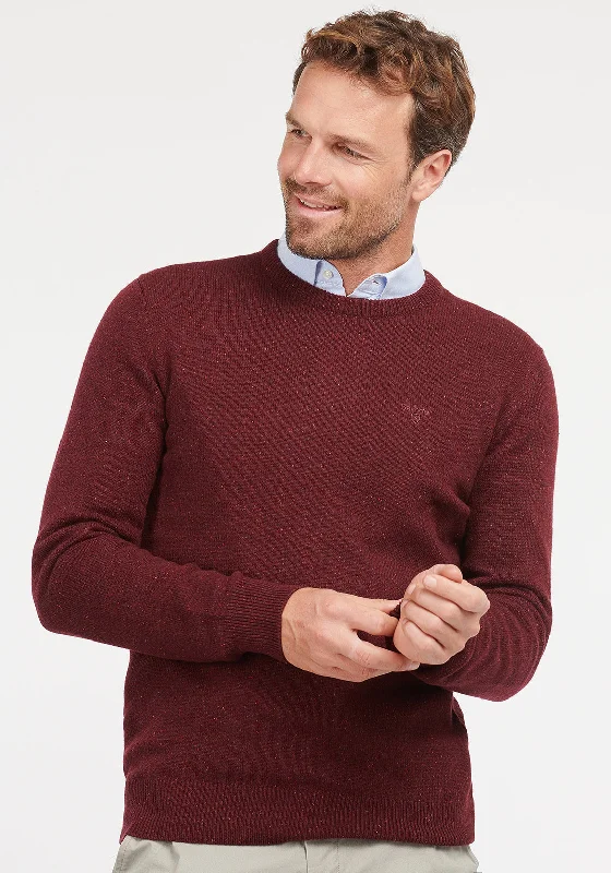 Barbour Men’s Tisbury Crew Neck Jumper, RubyCrewnecklegend