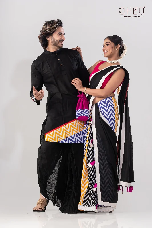 Tungabhadra-Mekhela-Kurta Couple Set