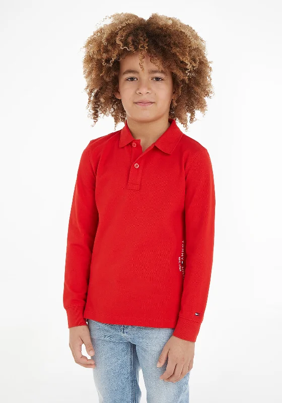 Waterproof polo shirtTommy Hilfiger Boys Essentials Long Sleeve Polo, Fireworks