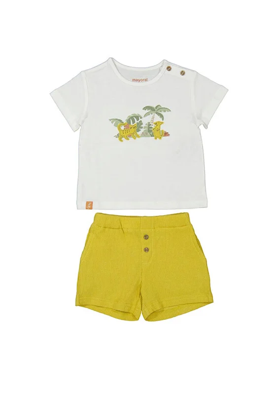 Mayoral Baby Boy Jungle Tee and Short Set, Yellow