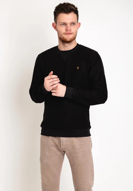 Farah Galli Twill Crew Neck Sweatshirt, BlackCrewneckfan