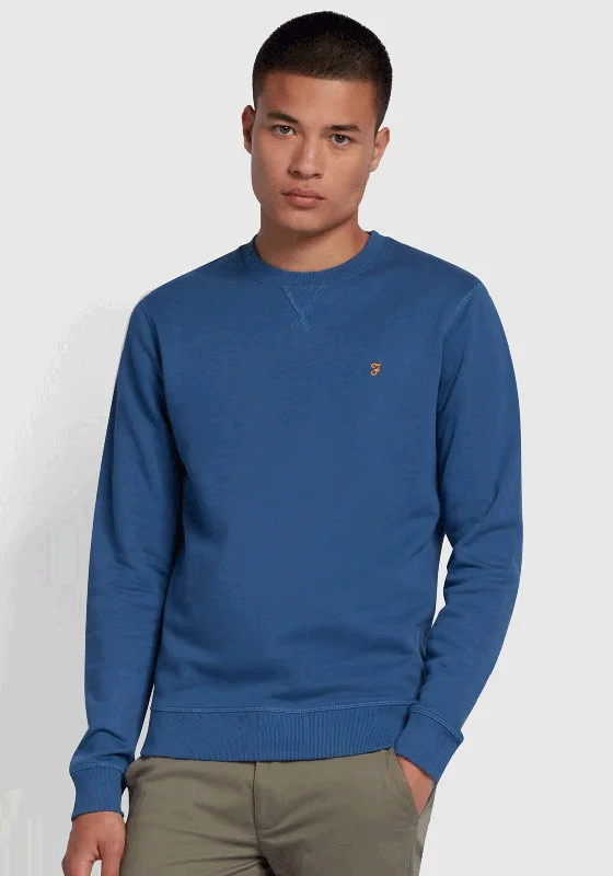 Farah Tim Crew Neck Sweatshirt, Steel BlueCrewneckvibe