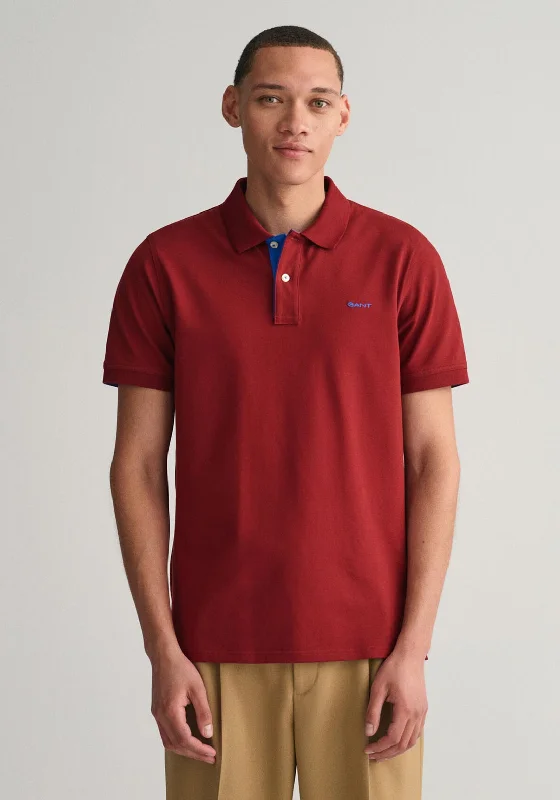 Lace polo shirtGant Contrast Pique Polo Shirt, Plumped Red