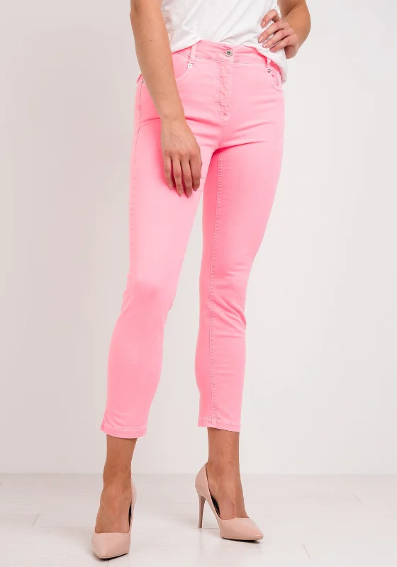 Robell Elena 09 Skinny Crop Jeans, Neon PinkCroptopseam