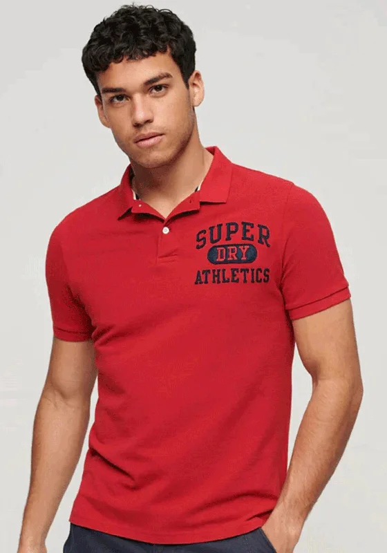 Smart polo shirtSuperdry Vintage Superstate Polo Shirt, Barndoor Red