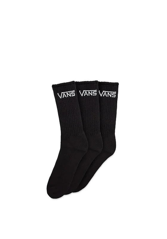 Vans Men’s Classic Crew 3 Pair Socks, BlackCrewnecknetwork