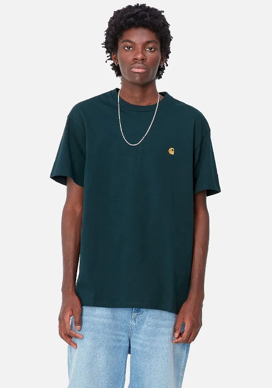 Carhartt WIP Chase Crew Neck T-Shirt, Duck BlueCrewneckicon