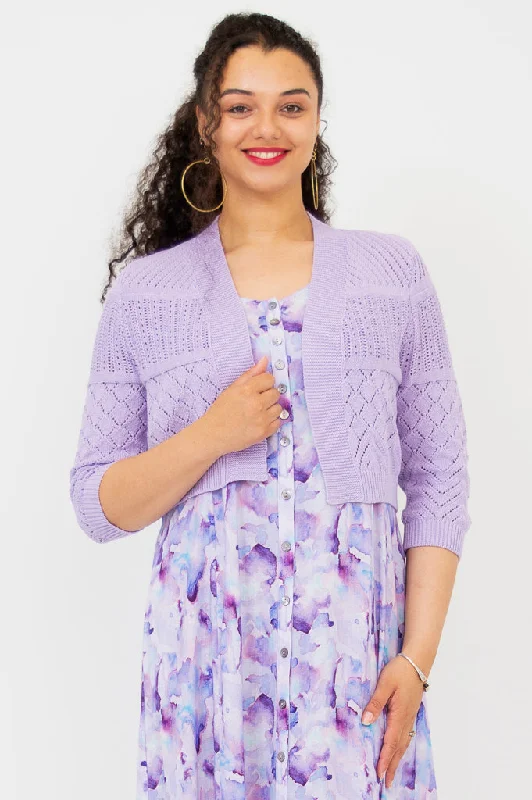 Aldi Sweater, Lavender, CottonHooded Knit Tops